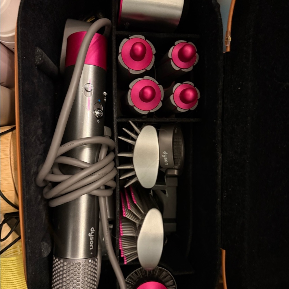 Dyson Hair Styling Set with Pink Accents - 2020, all in good condition.